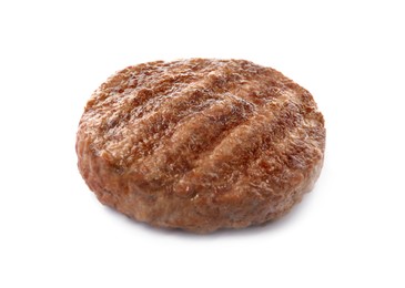 Photo of Tasty grilled hamburger patty isolated on white