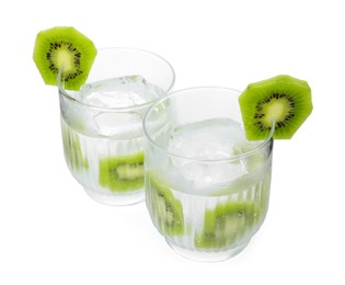 Photo of Refreshing drink with kiwi isolated on white