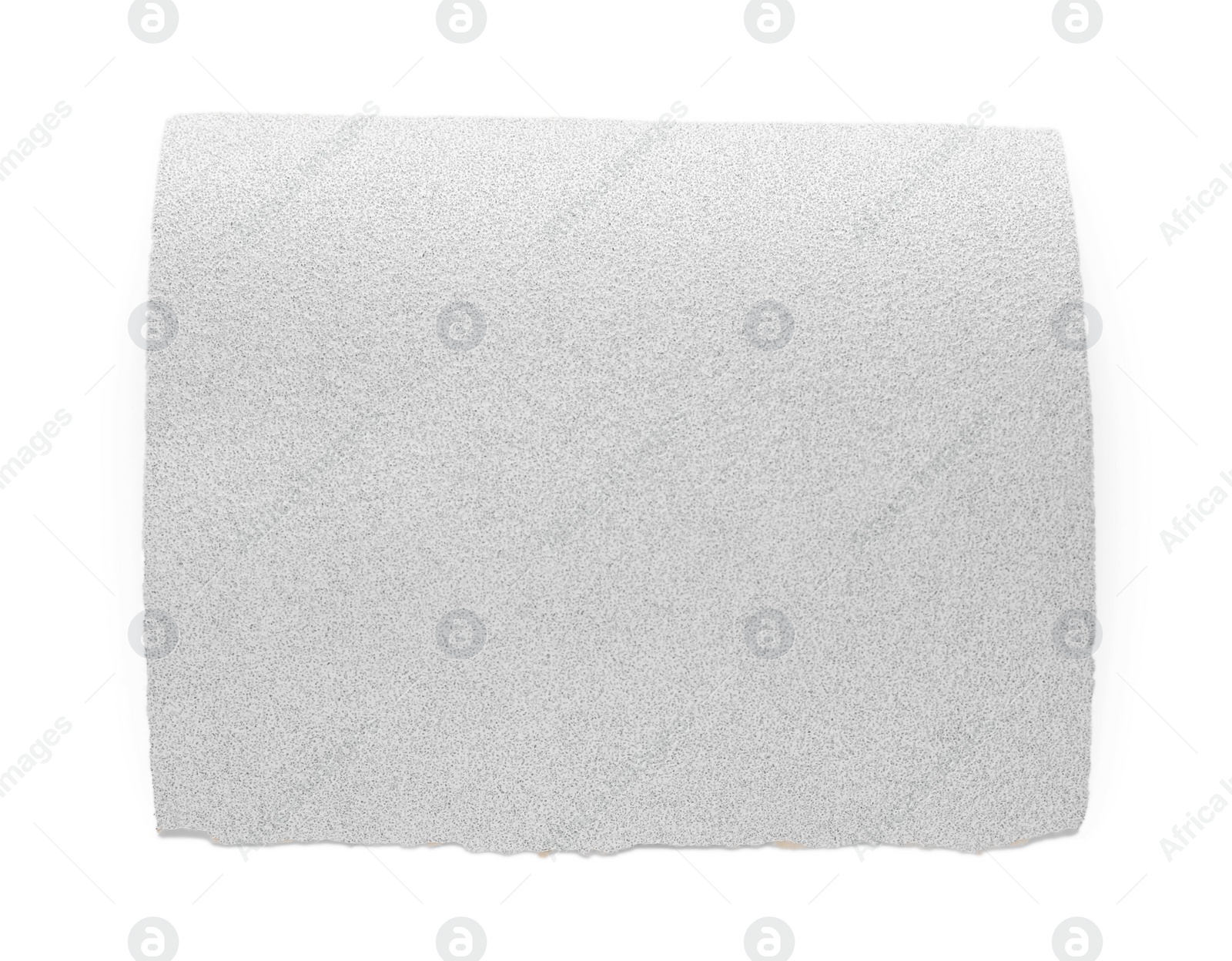 Photo of Sheet of coarse sandpaper isolated on white, top view