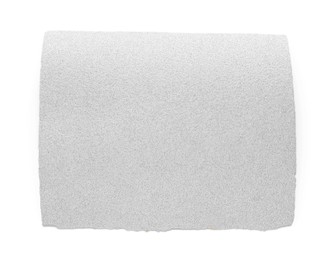 Photo of Sheet of coarse sandpaper isolated on white, top view