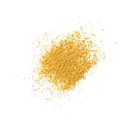 Dry curry powder isolated on white, top view