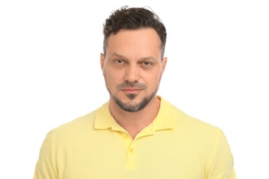 Portrait of handsome man on white background