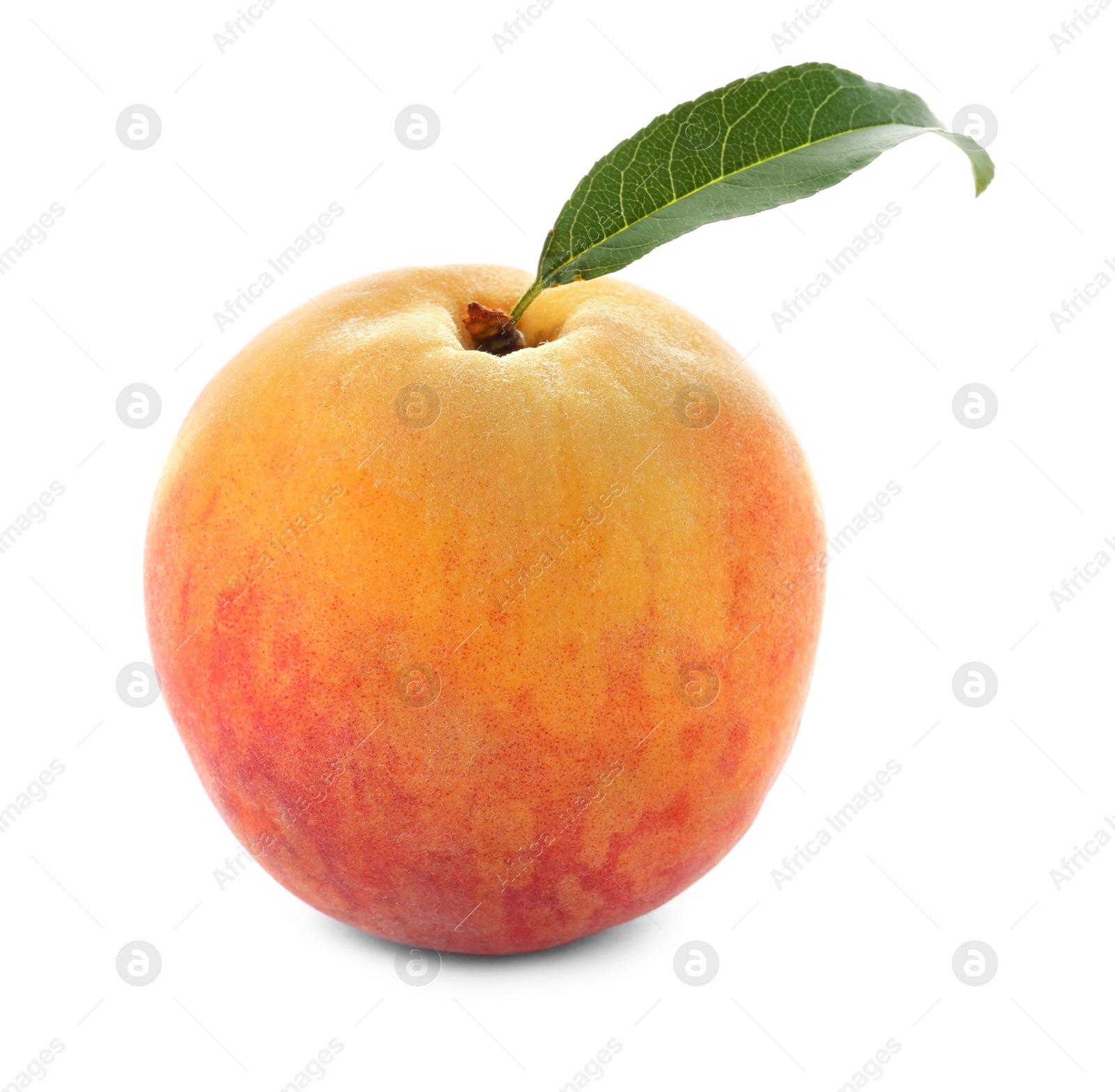 Photo of Fresh sweet peach on white background