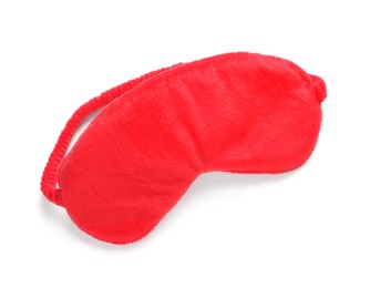 Red soft sleep mask isolated on white