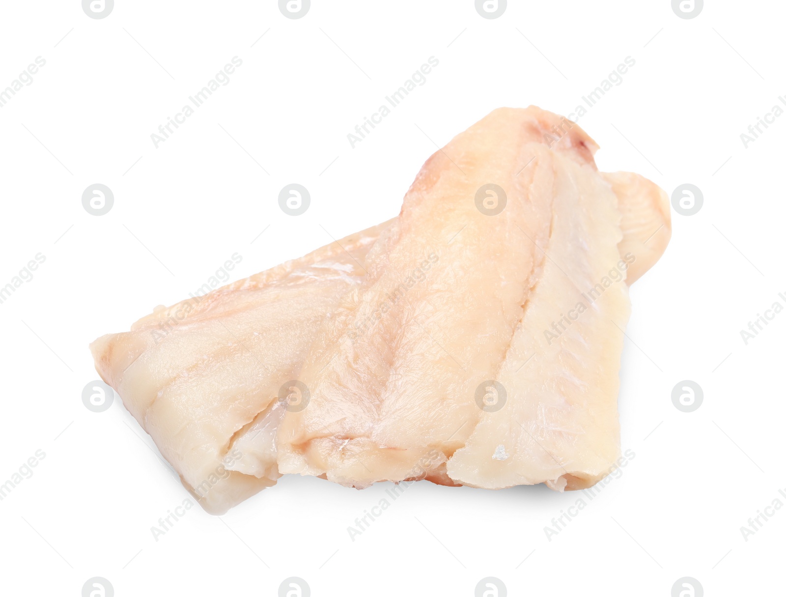 Photo of Pieces of raw cod fish isolated on white