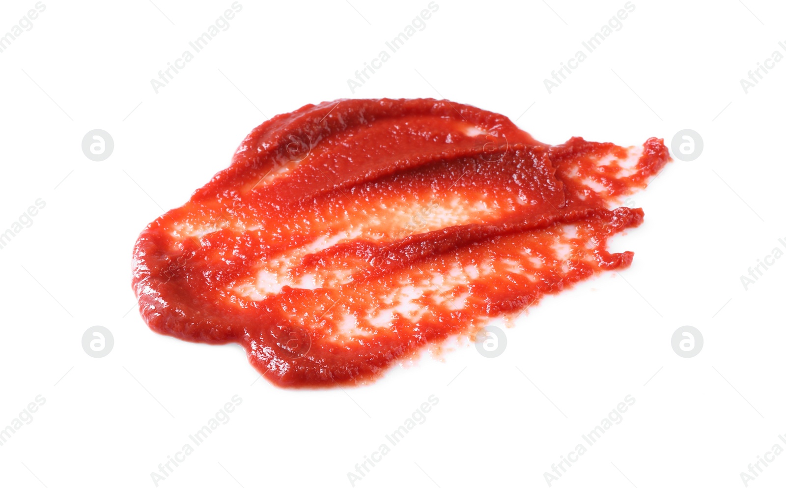 Photo of Tasty fresh tomato paste isolated on white