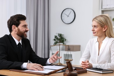 Woman having meeting with lawyer in office