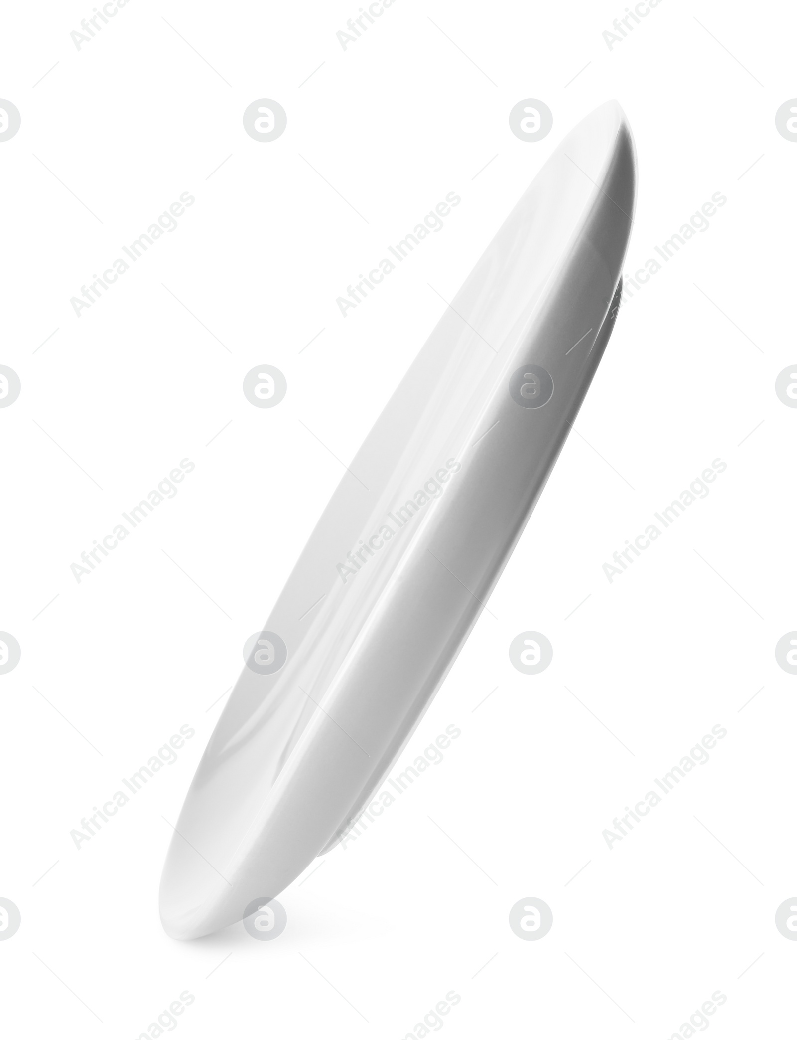 Photo of Clean empty grey plate isolated on white