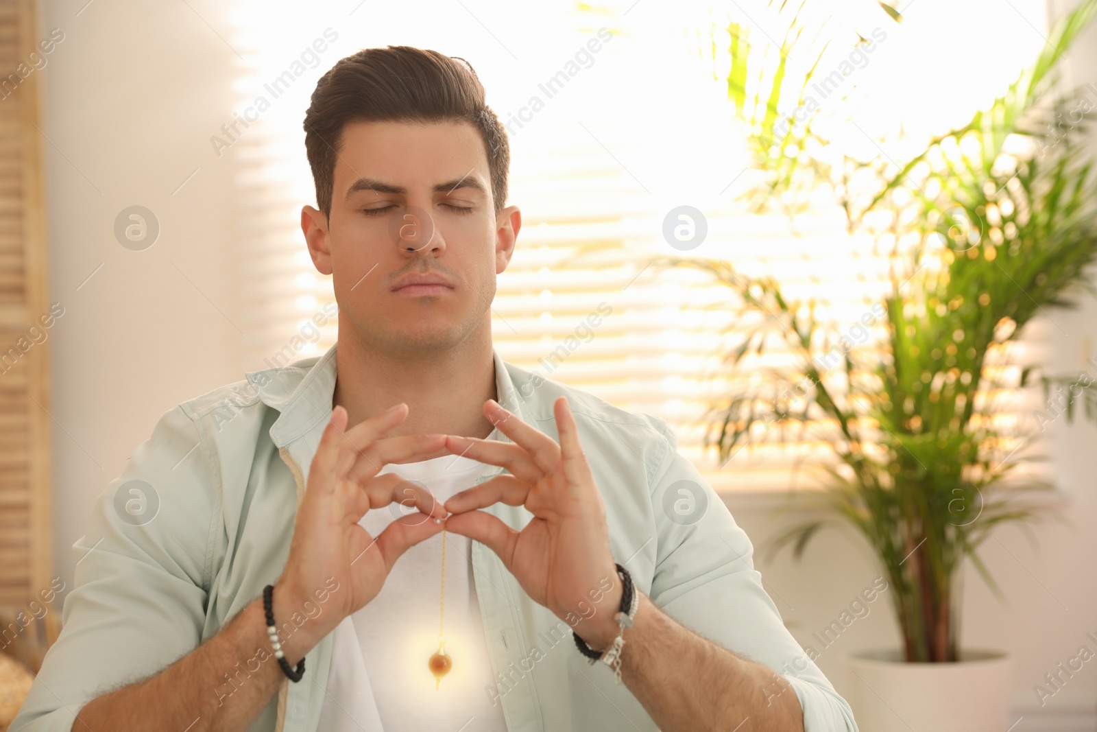 Photo of Man during self-healing session in therapy room