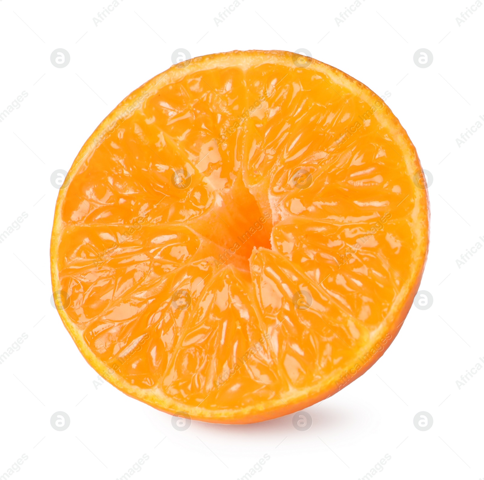 Photo of Piece of fresh ripe tangerine isolated on white