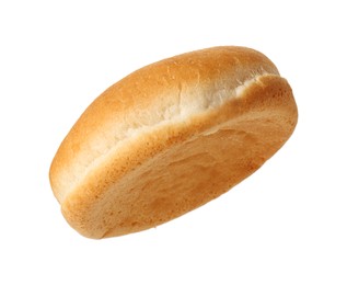 Photo of One fresh burger bun isolated on white