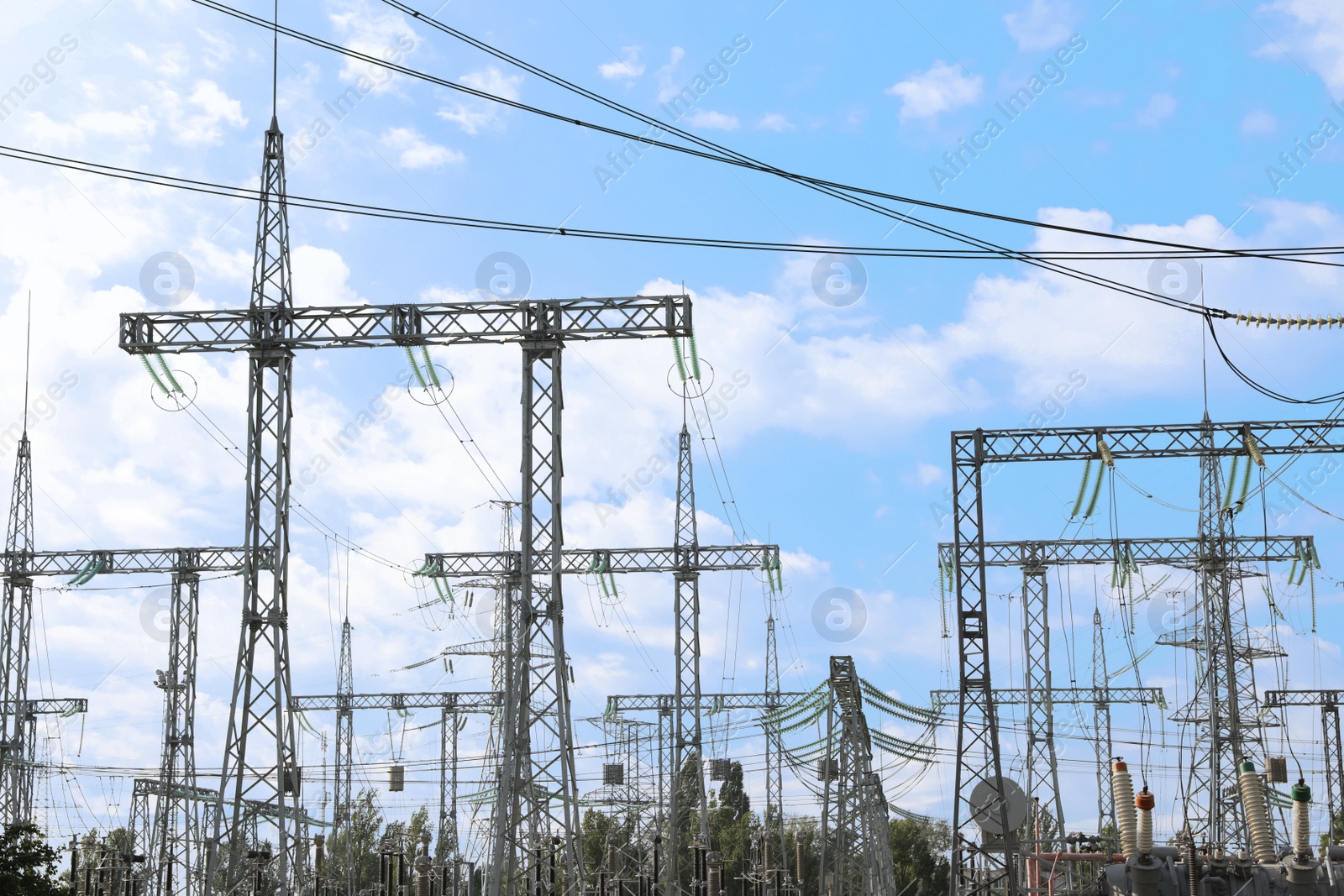 Photo of Modern electrical substation outdoors on sunny day