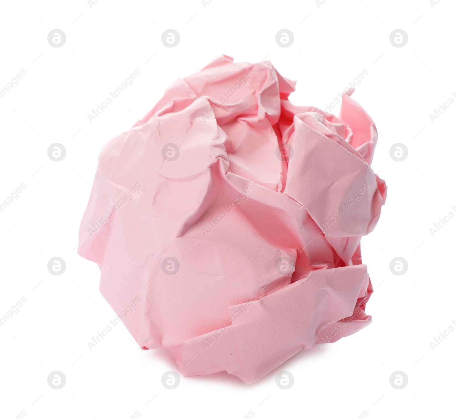 Photo of Color crumpled sheet of paper isolated on white