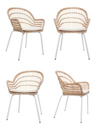 Image of Set with stylish chairs on white background