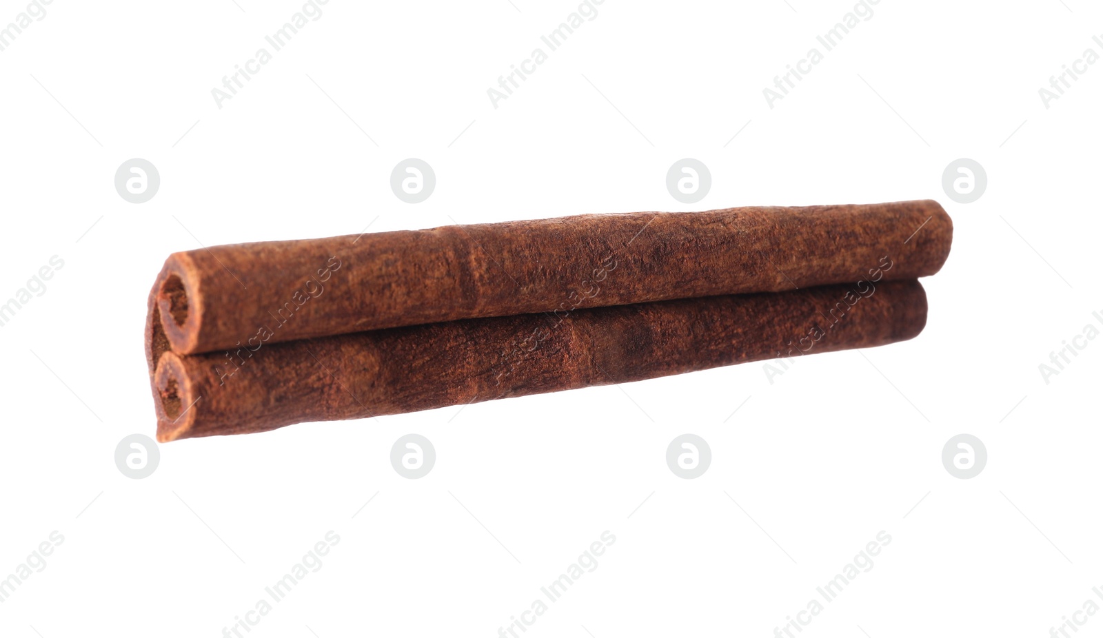 Photo of One aromatic cinnamon stick isolated on white