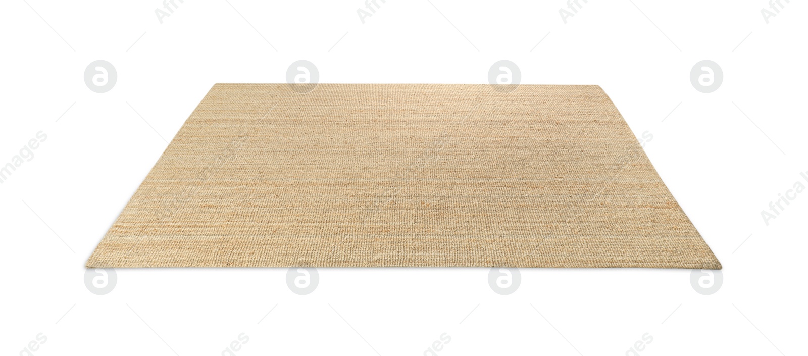 Photo of New beige carpet on wooden floor indoors