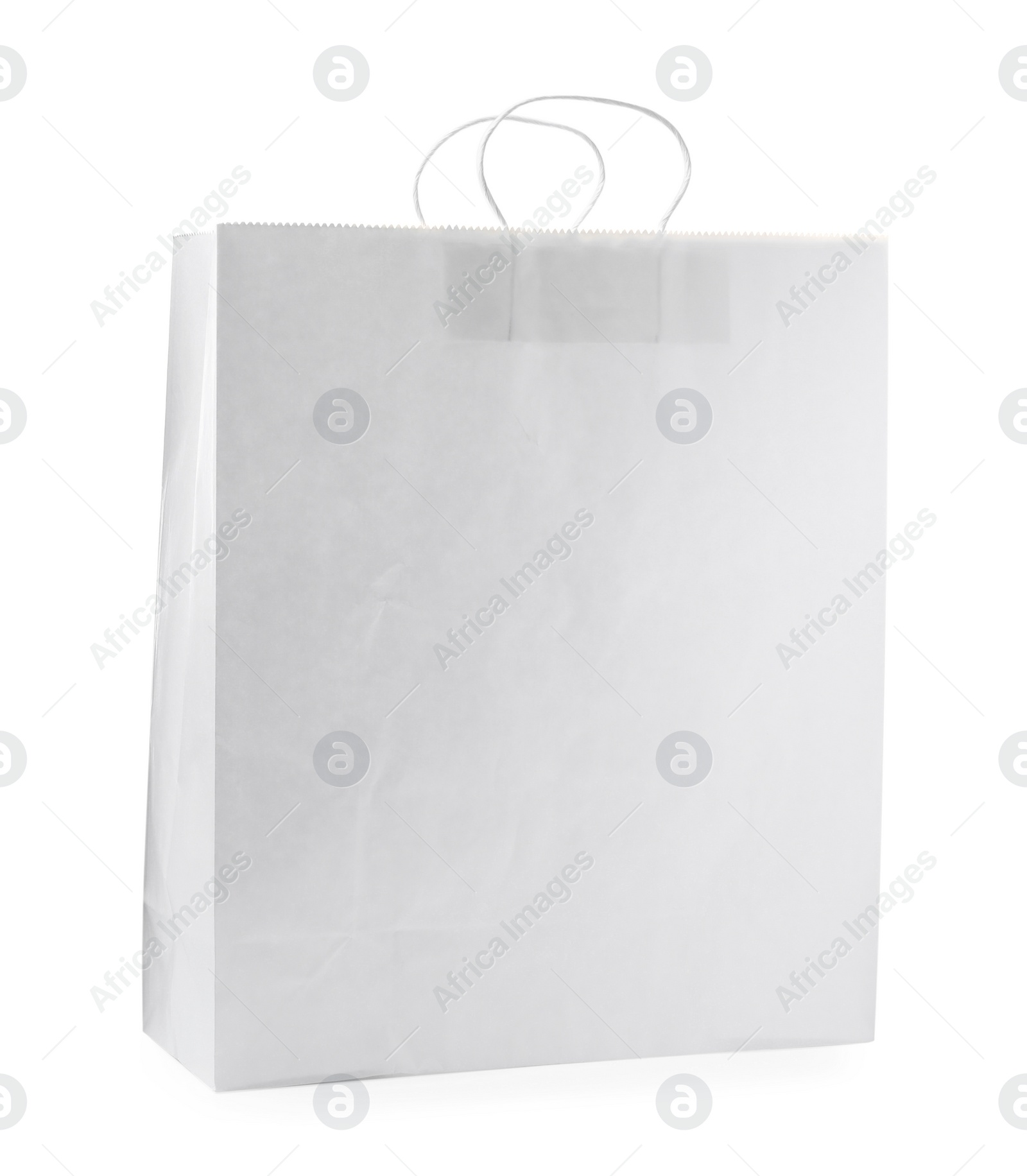 Photo of Empty shopping paper bag isolated on white