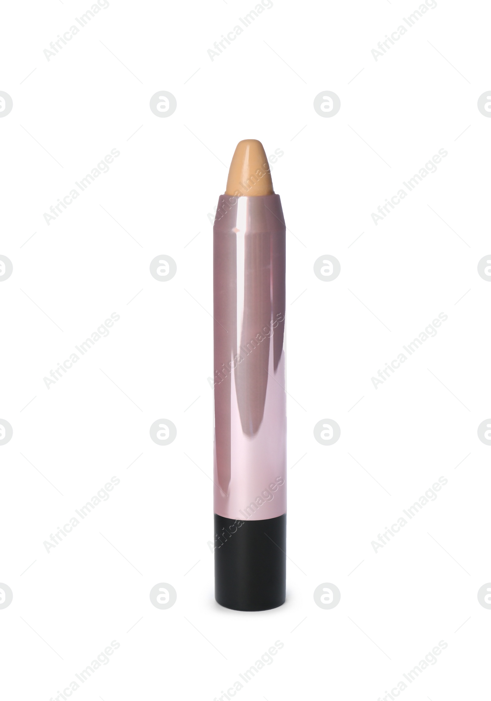 Photo of Pencil concealer isolated on white. Makeup product