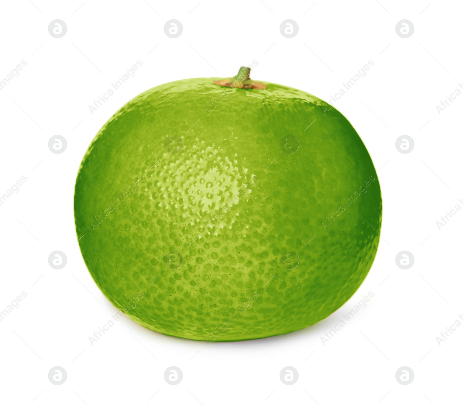 Image of Green tangerine isolated on white. Citrus fruit