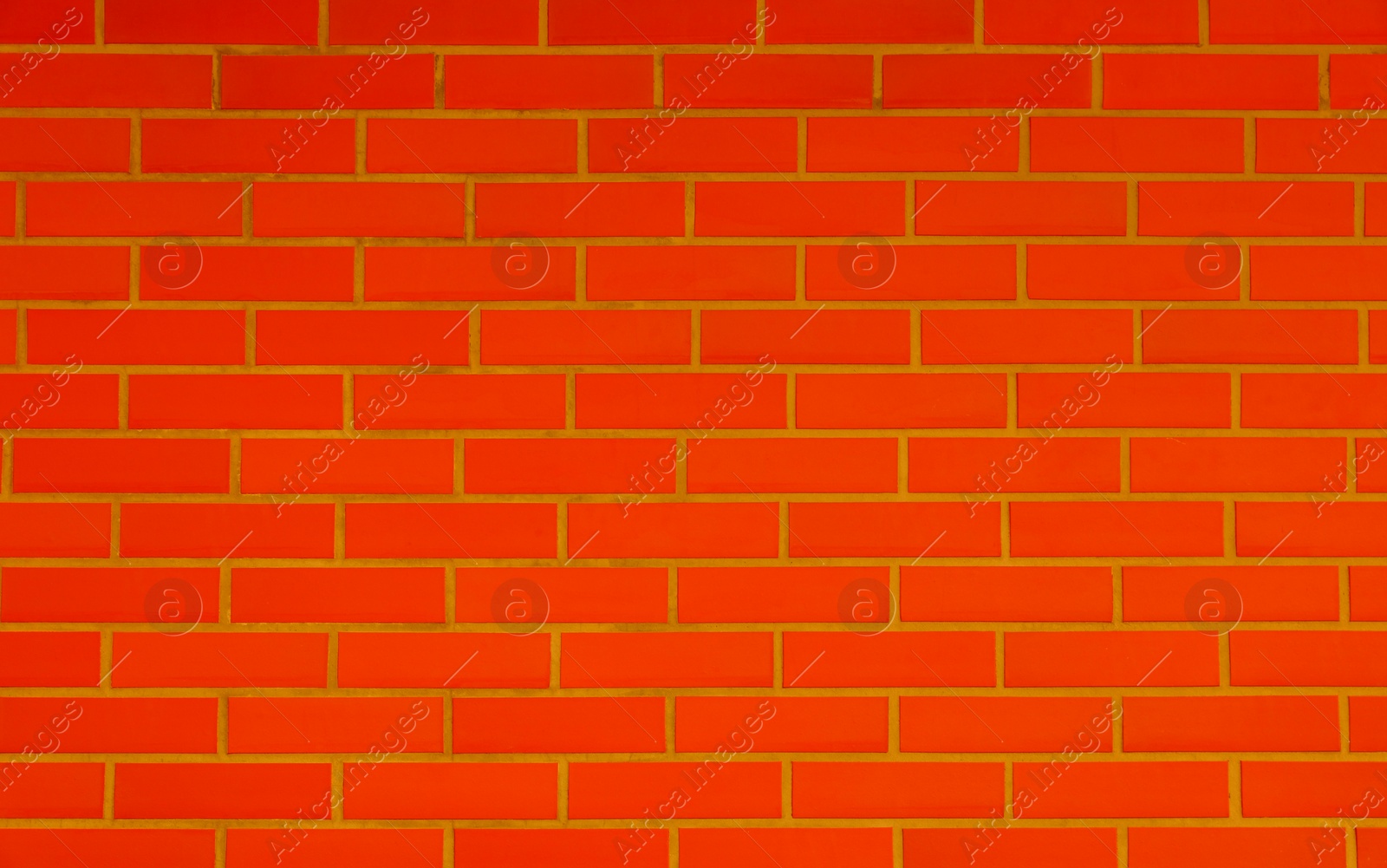 Image of Texture of orange red color brick wall as background