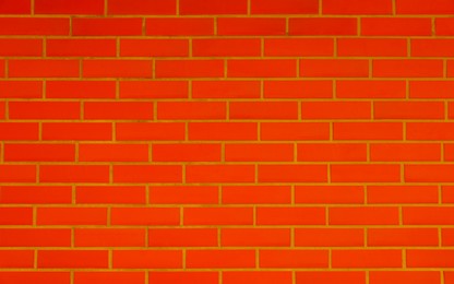 Image of Texture of orange red color brick wall as background