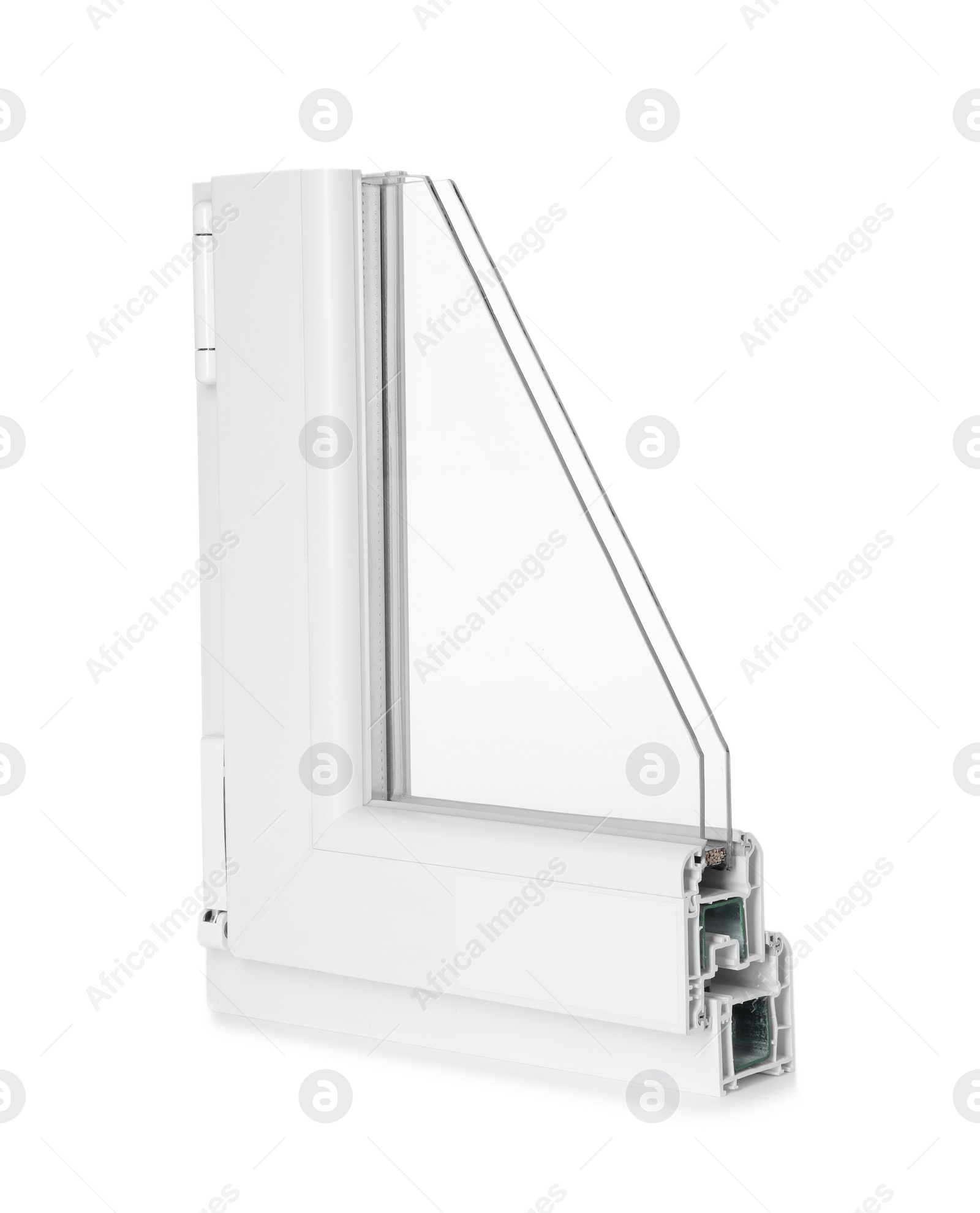 Photo of Sample of modern window profile on white background