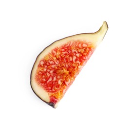 Slice of fresh fig isolated on white