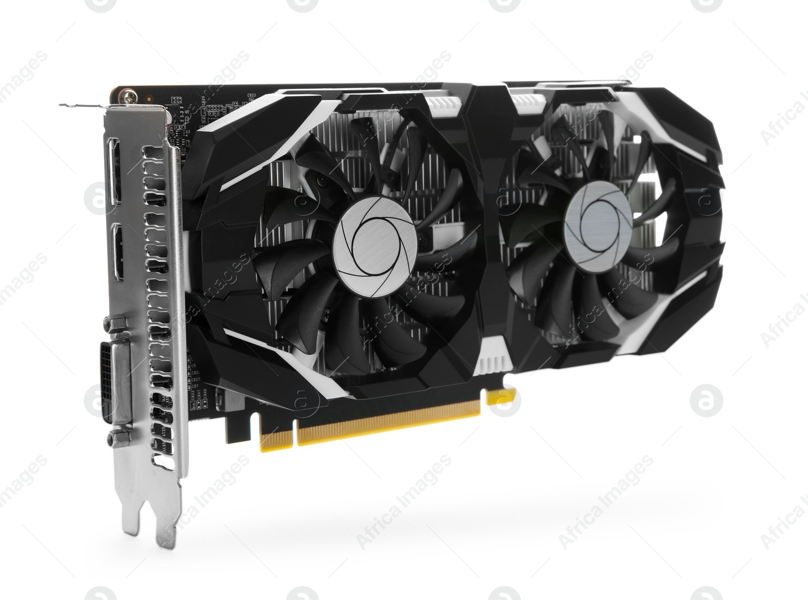 Photo of One computer graphics card isolated on white