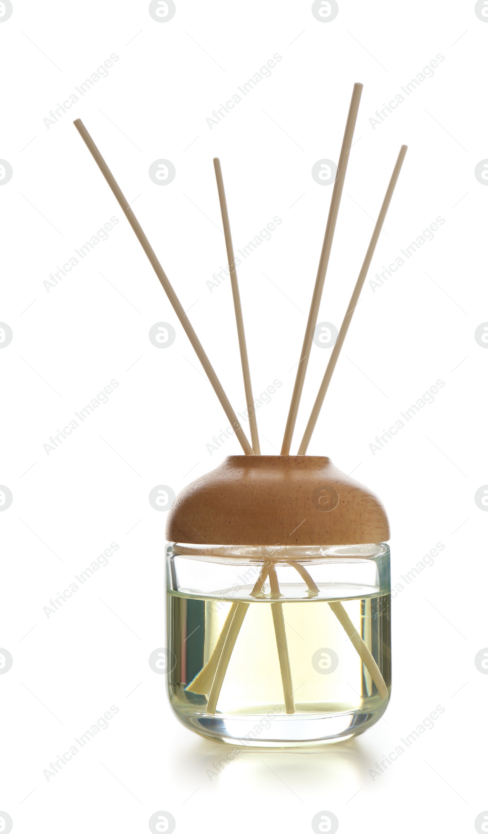 Photo of Aromatic reed air freshener isolated on white