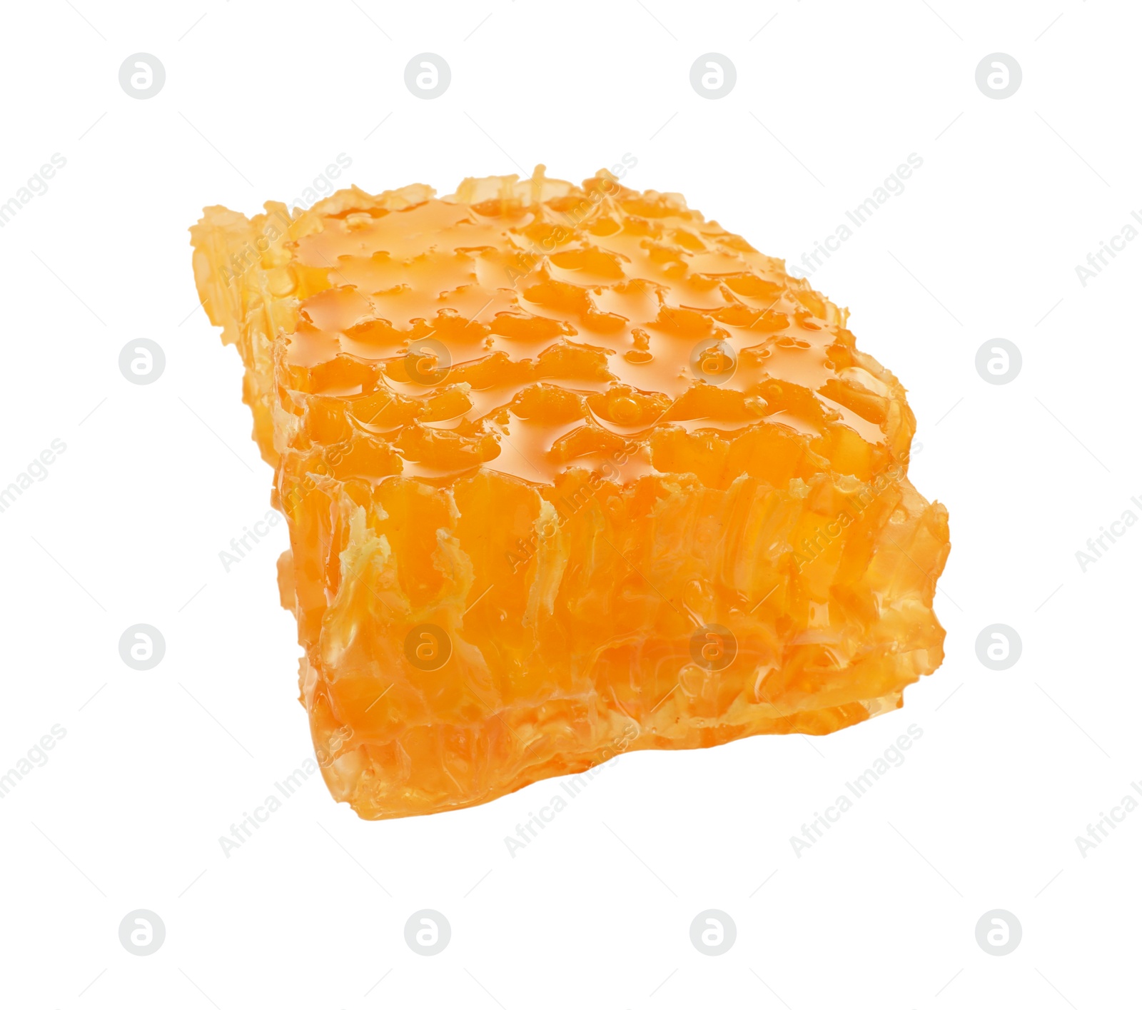 Photo of Natural honeycomb with tasty honey isolated on white