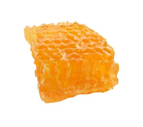 Photo of Natural honeycomb with tasty honey isolated on white