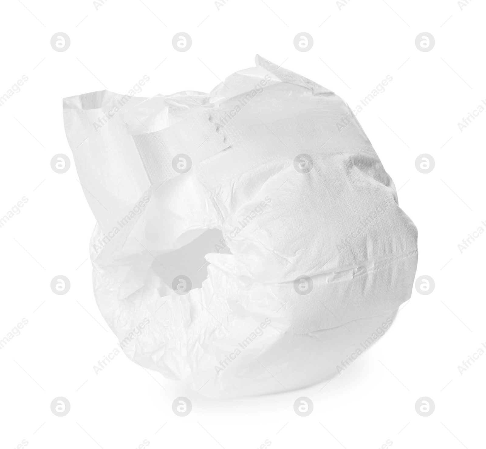 Photo of Single disposable baby diaper isolated on white