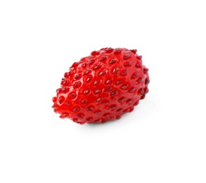 Photo of One ripe wild strawberry isolated on white