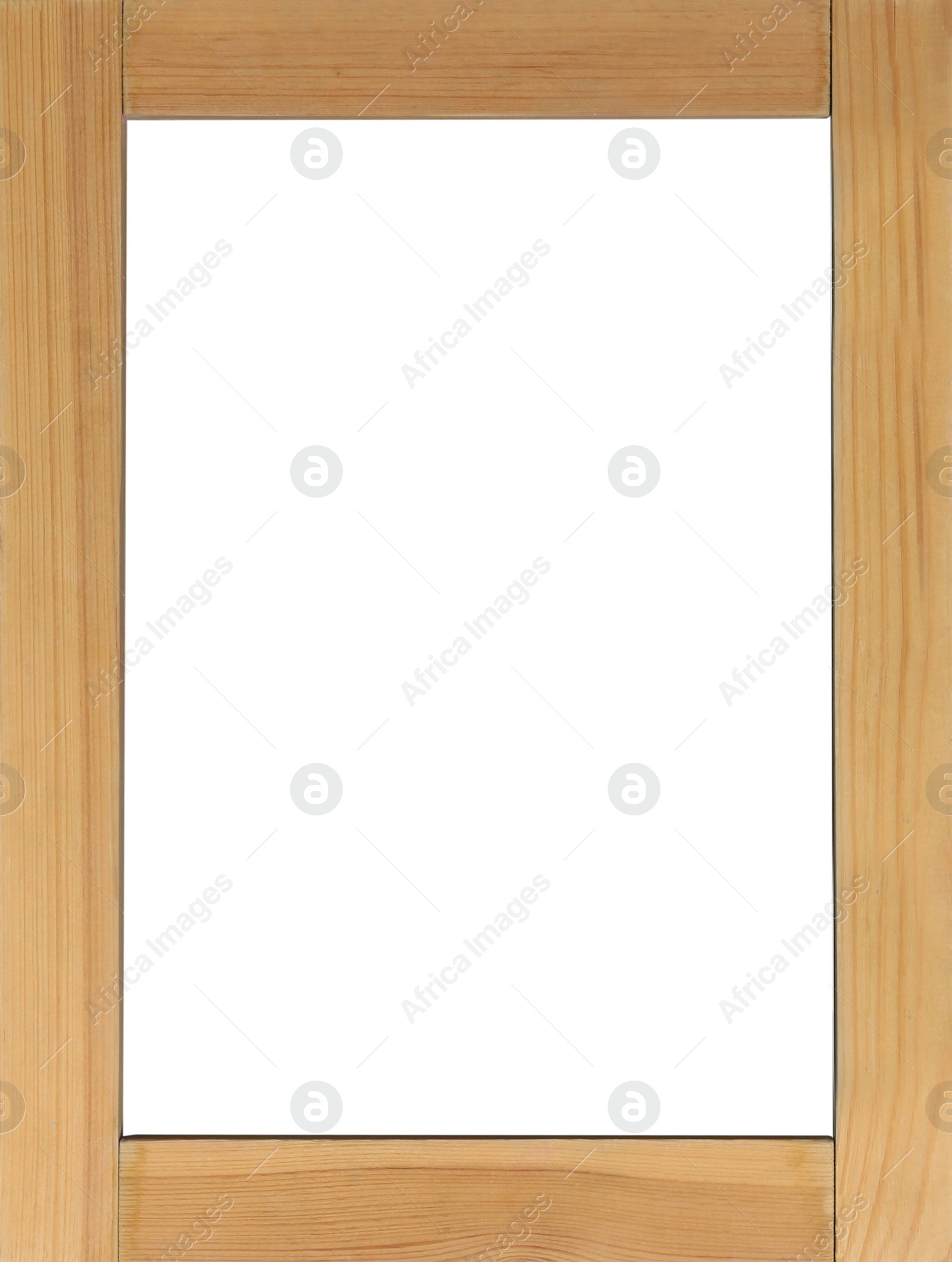 Image of Wooden frame with blank white background. Mockup for design