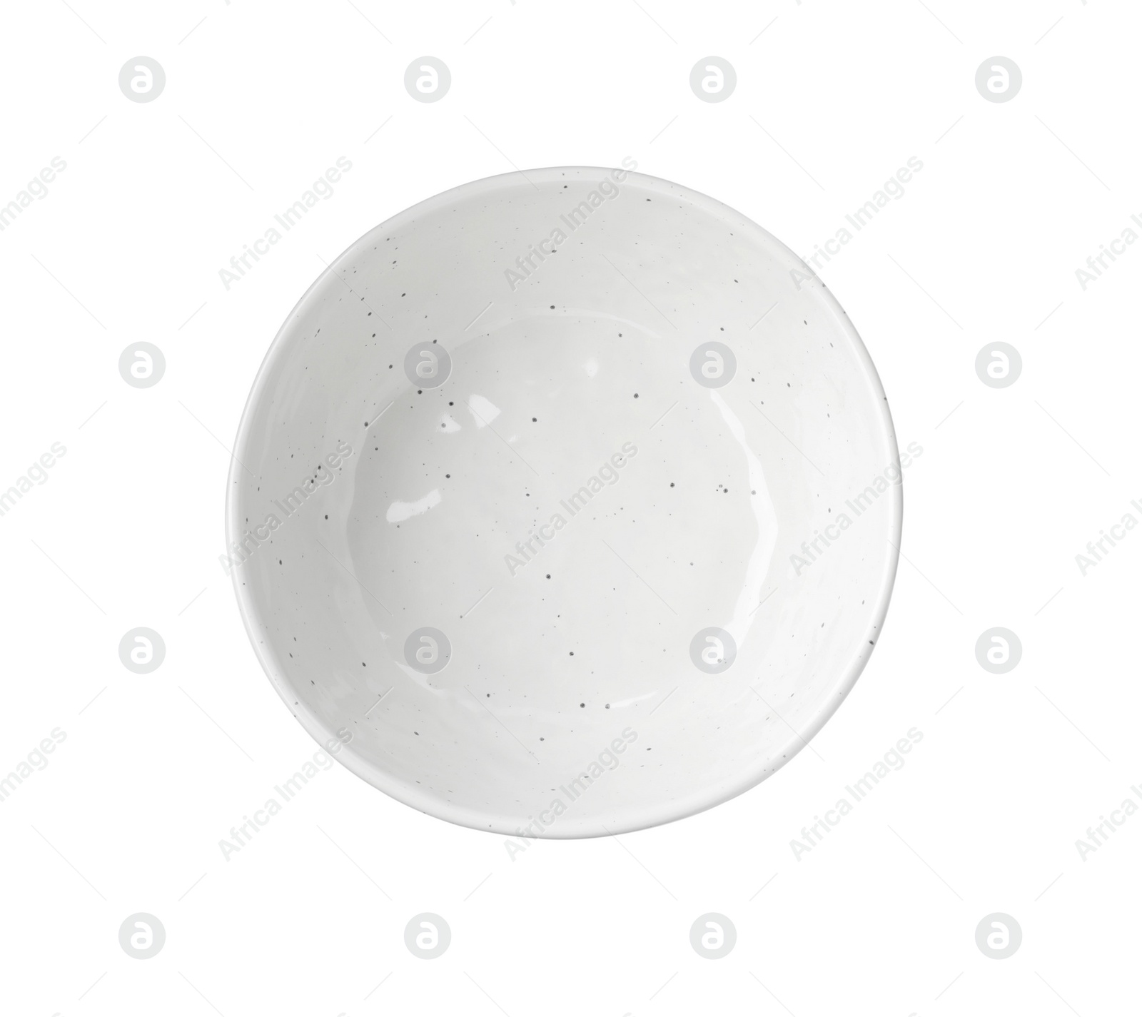 Photo of Empty clean ceramic bowl isolated on white, top view