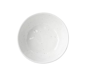 Photo of Empty clean ceramic bowl isolated on white, top view