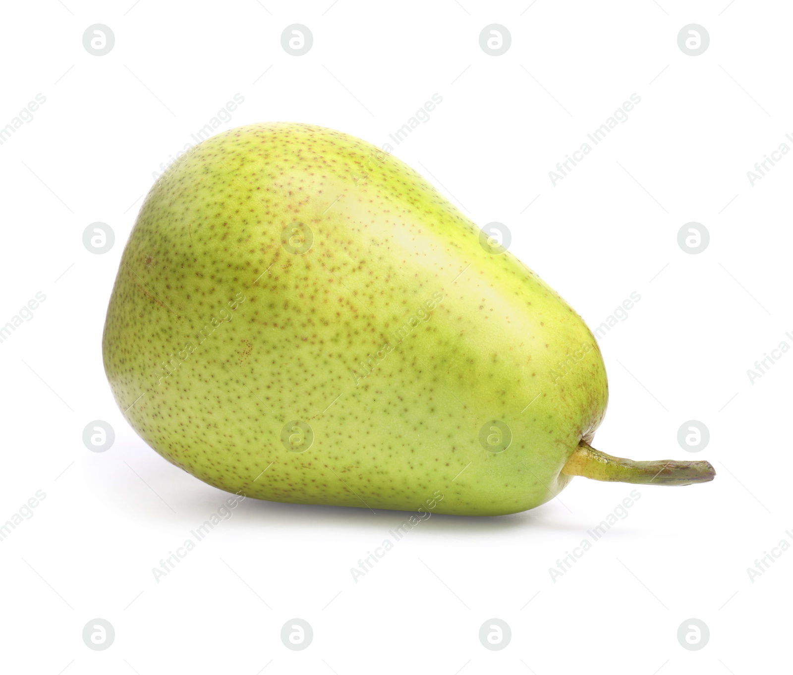 Photo of One tasty ripe pear on white background