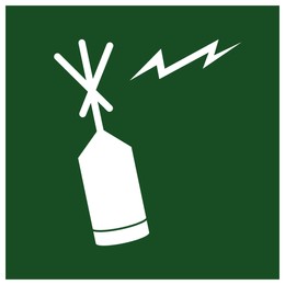 Image of International Maritime Organization (IMO) sign, illustration. EPIRB (Emergency position-indicating radio beacon)