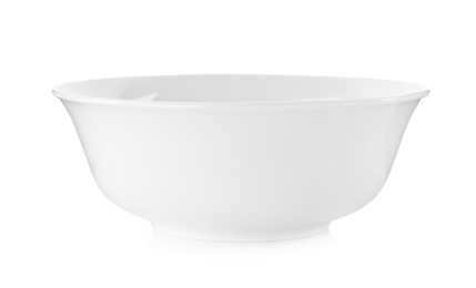 Stylish empty ceramic bowl isolated on white