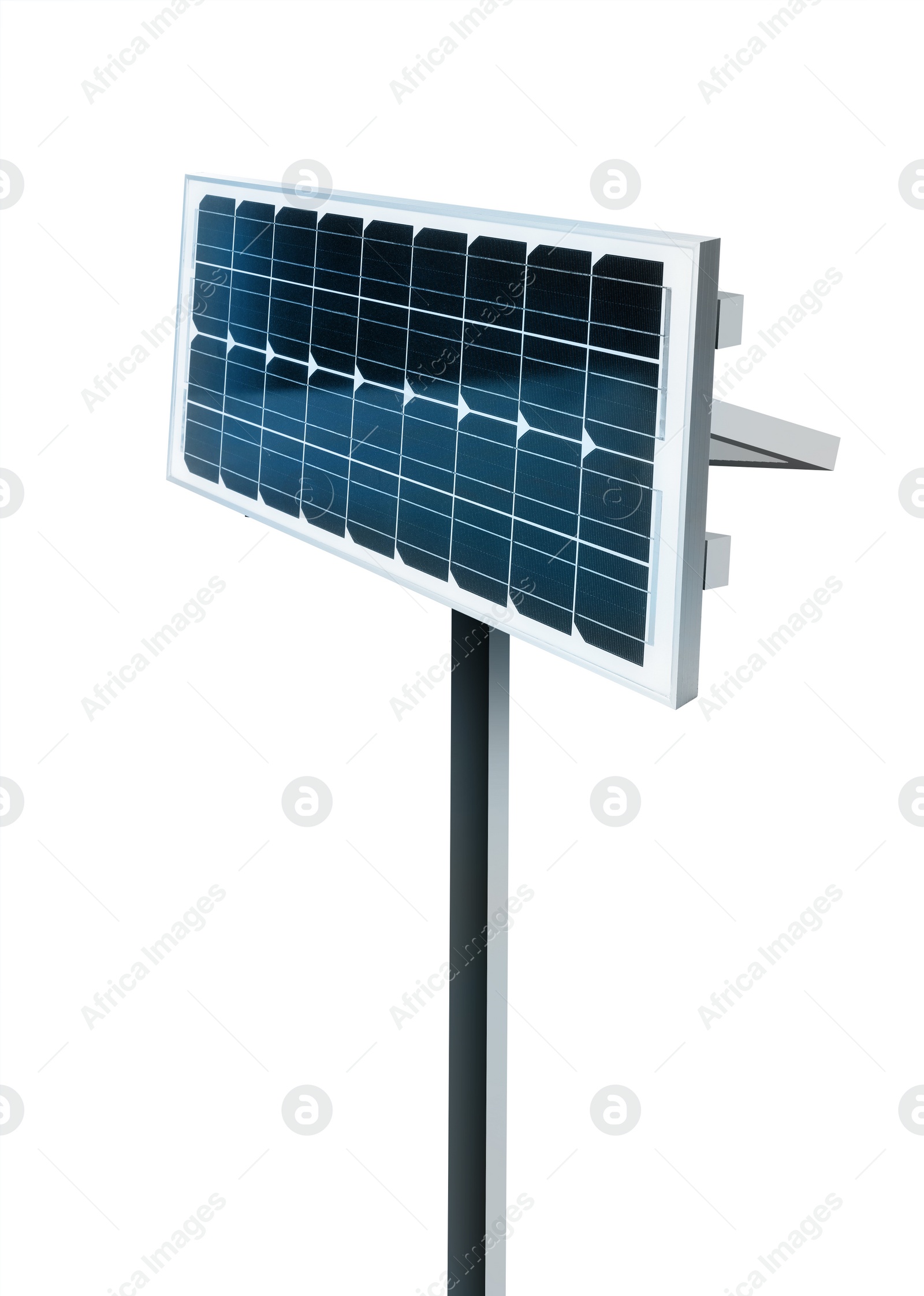 Image of Modern solar panel isolated on white. Alternative energy source 