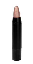 Colorful lipstick in black tube isolated on white