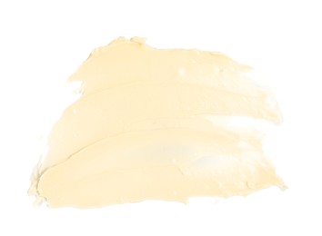 Photo of Tasty butter on white background, top view