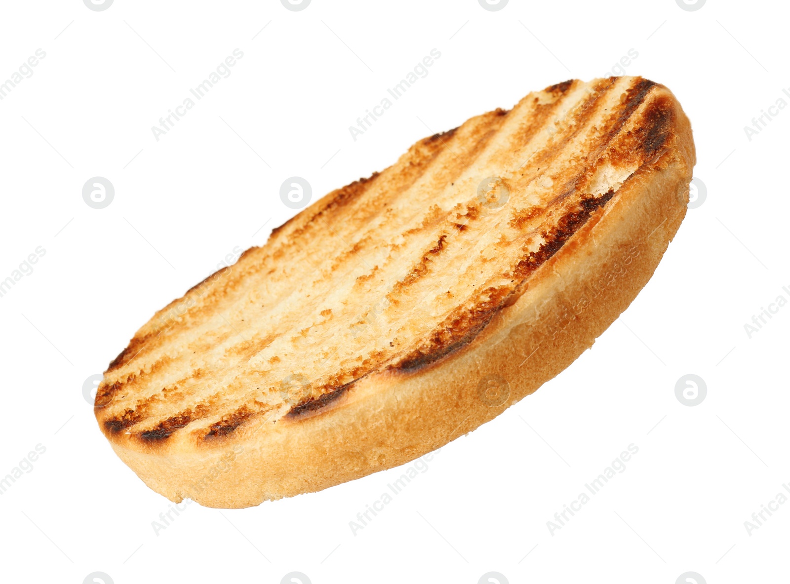 Photo of Half of grilled burger bun isolated on white