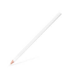 Wooden pencil on white background. School stationery