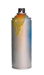 Photo of Used can of spray paint on white background