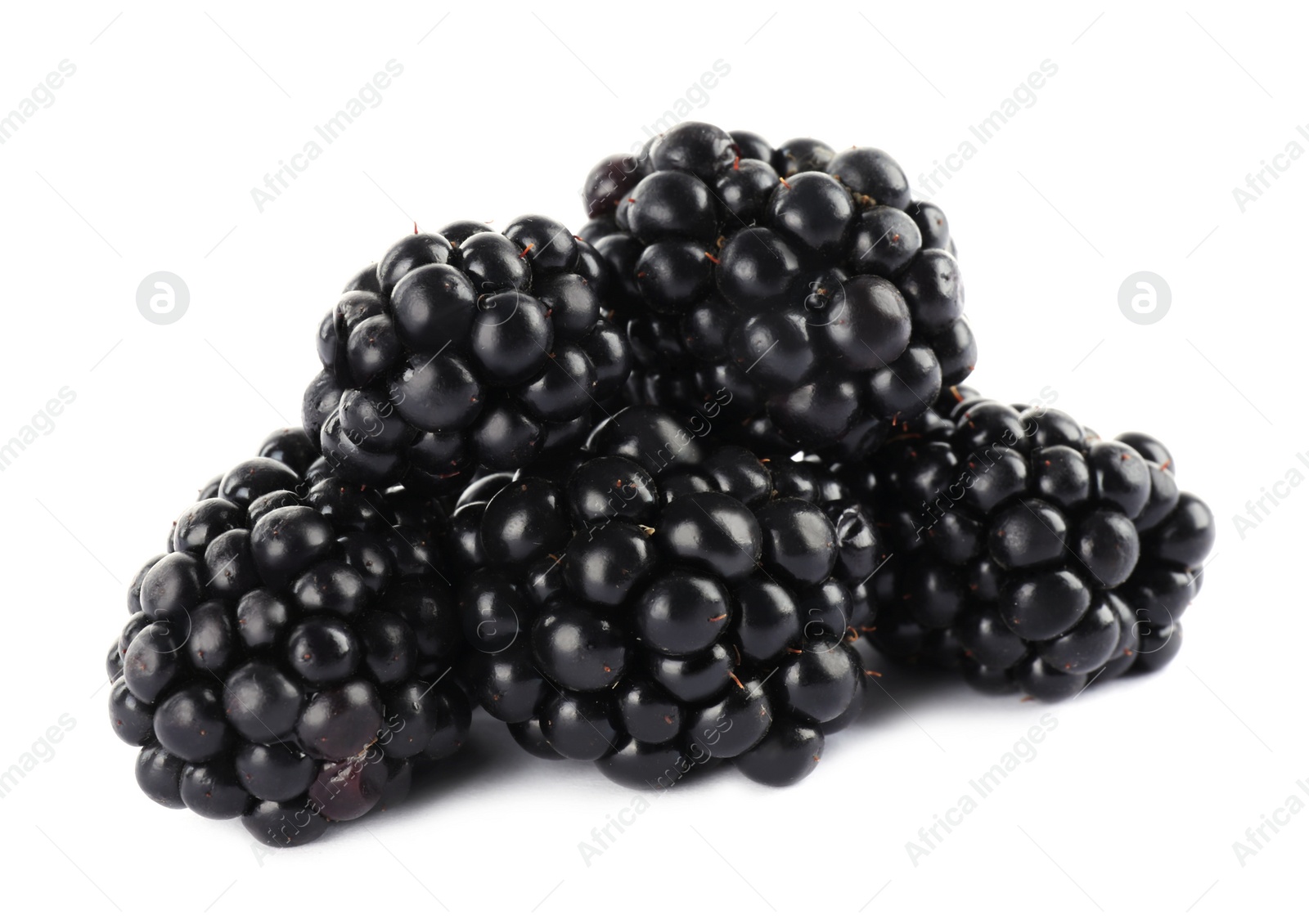 Photo of Beautiful tasty ripe blackberries on white background