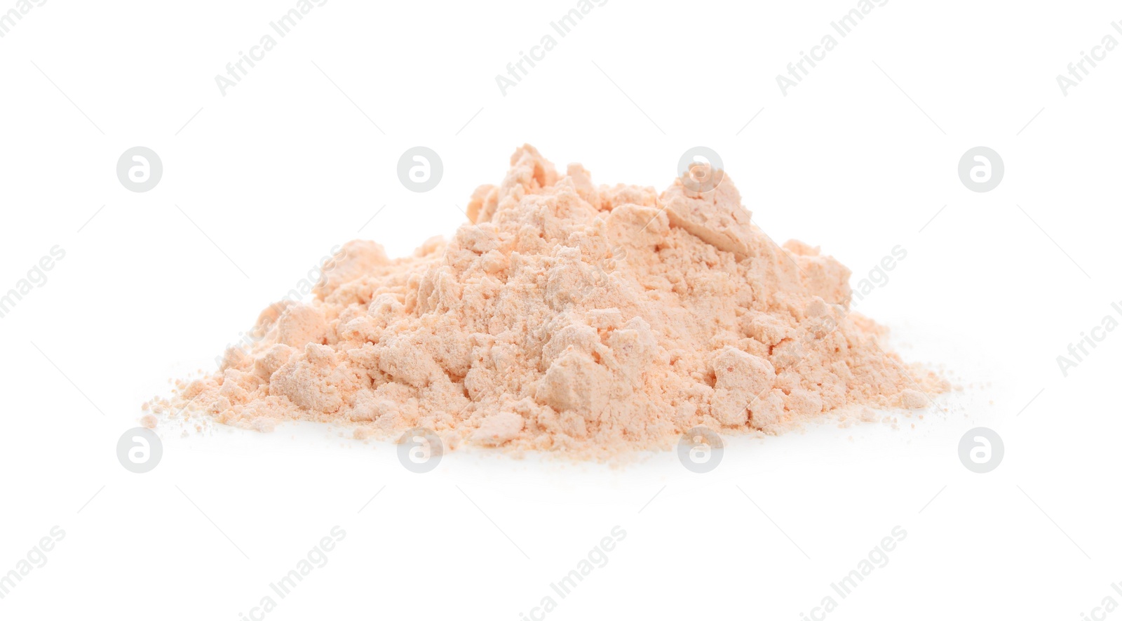 Photo of Pile of lentil flour isolated on white