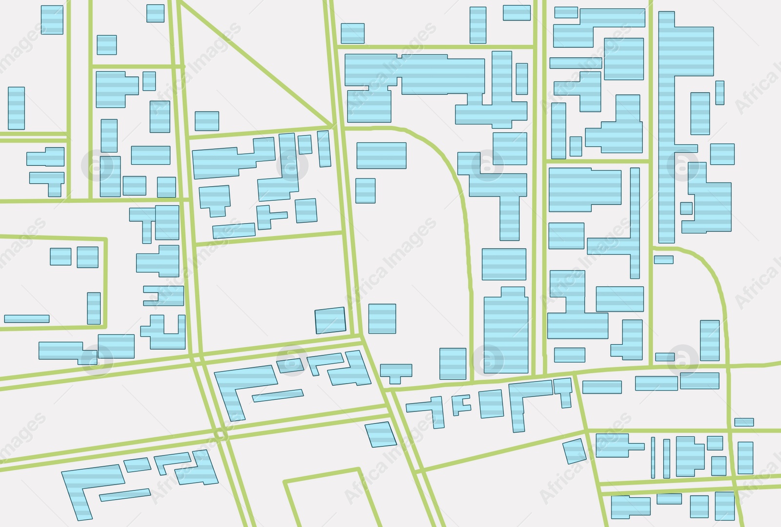 Illustration of Marked territory on cadastral map, top view. Illustration