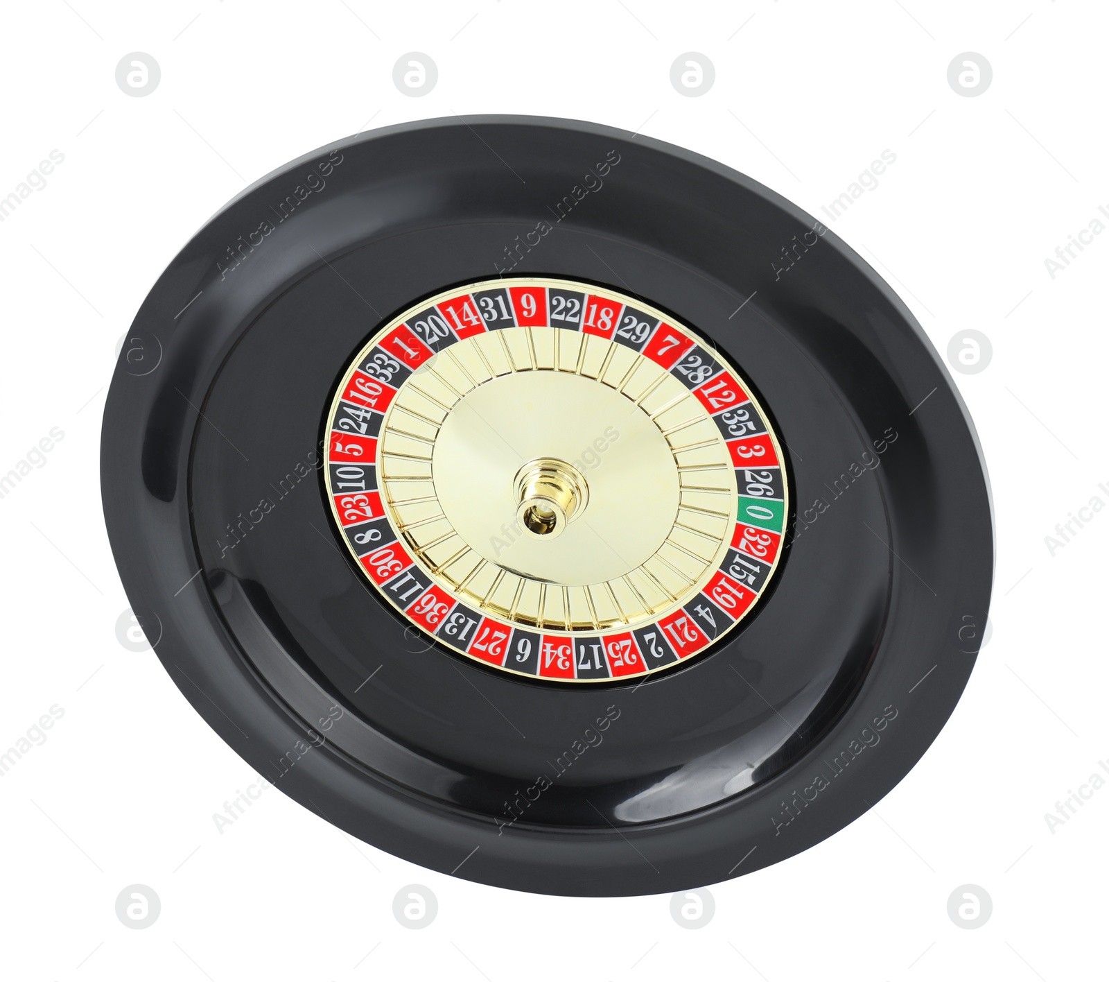 Photo of Roulette wheel isolated on white. Casino game