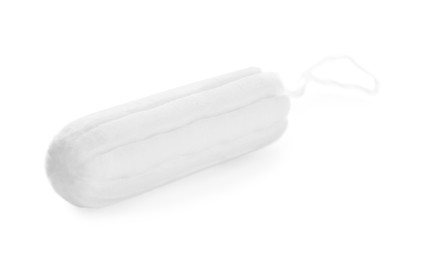 Photo of Tampon isolated on white. Menstrual hygiene product